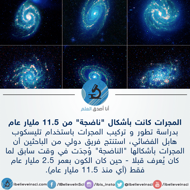 المجرات كانت بأشكال "ناضجة" من 11.5 مليار عام