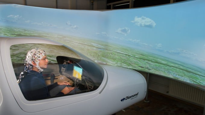 باحثون المان يطورون الية تمكن الطيار من قيادة الطائرة بأفكاره