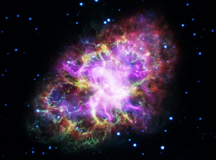 تدفق نسبة عالية من المادة المضادة مصدرها نجم نابض