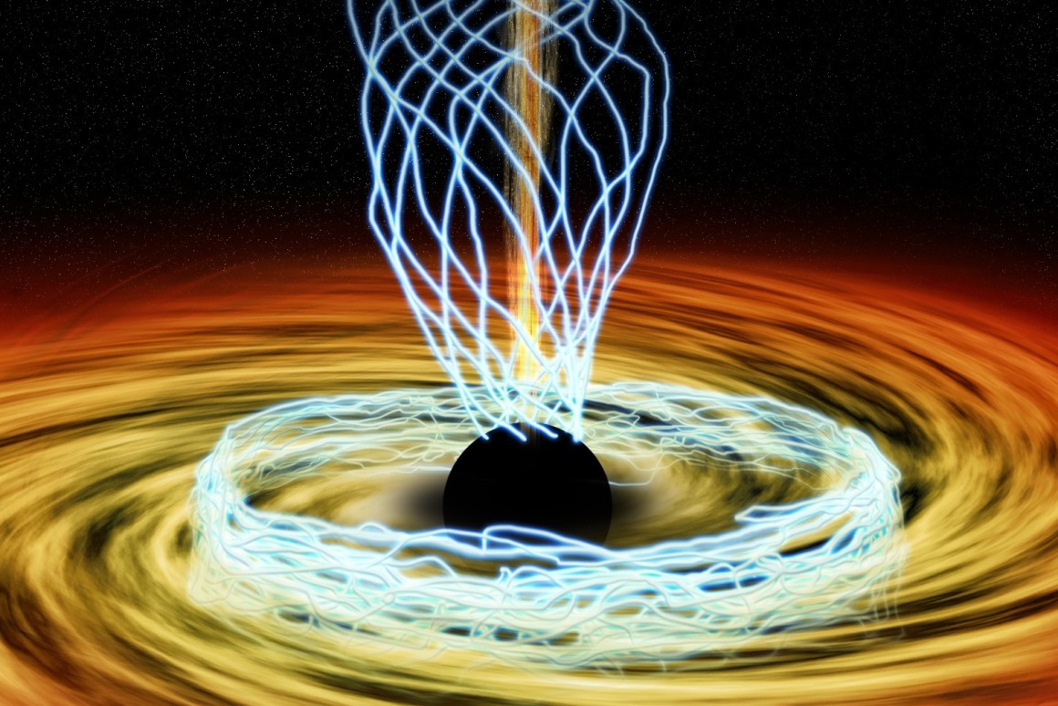 الفوضى البيضاء للحقول المغناطيسية قد تفسر التألق الشديد للثقوب السوداء