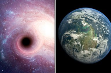 فيزيائي يتمكن من تصميم نموذج حاسبة يحاكي سيناريو اصطدام كوكب الأرض بثقب أسود الثقب الأسود في أثناء الاصطدام ومقدار الطاقة التي يحررها في أثناء ابتلاعه الأرض