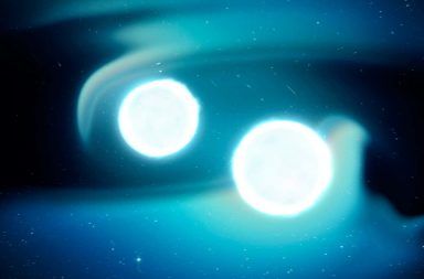 اكتشاف نجمين يدوران حول بعضهما بشكل أسرع مما قد رأينا من قبل الموجات الثقالية موجات الجاذبية ثنائي الأقزام البيضاء نجم نيوتروني
