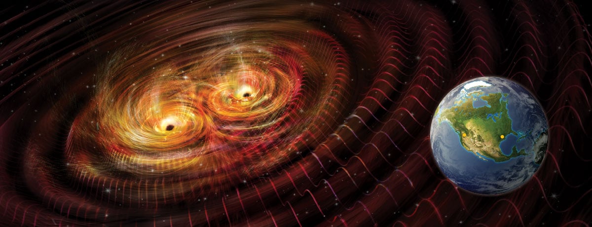 إذا تصادمت مجرتان، أولى الأمواج الثقالية تتشكل بعد عشرة ملايين عام