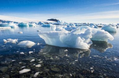 يعد الجليد البحري الذي يطفو فوق سطح المحيط مهمًا أيضًا لحركة المحيطات. ما سبب طفو الجليد على سطح الماء؟ سبب الجليد العائم