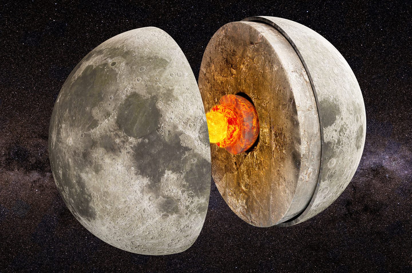 العلماء يؤكدون مكونات لب القمر