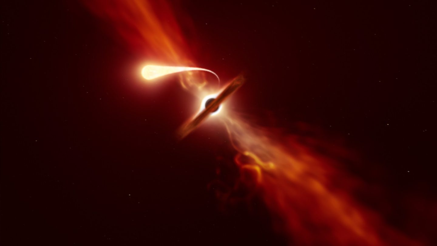 الثقب الأسود J221951 يتوهج بشدّة في الفضاء السحيق