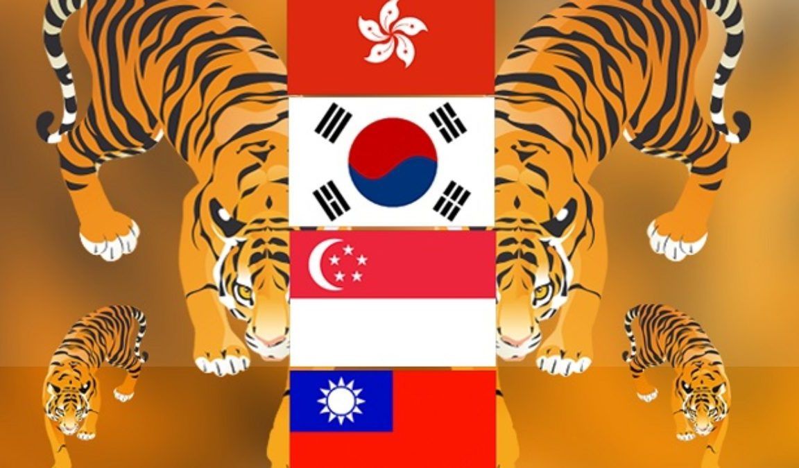Тигр какое государство. Южная Корея азиатский тигр. 4 Тигра Азии. Четыре азиатских тигра страны. Тайвань азиатский тигр.